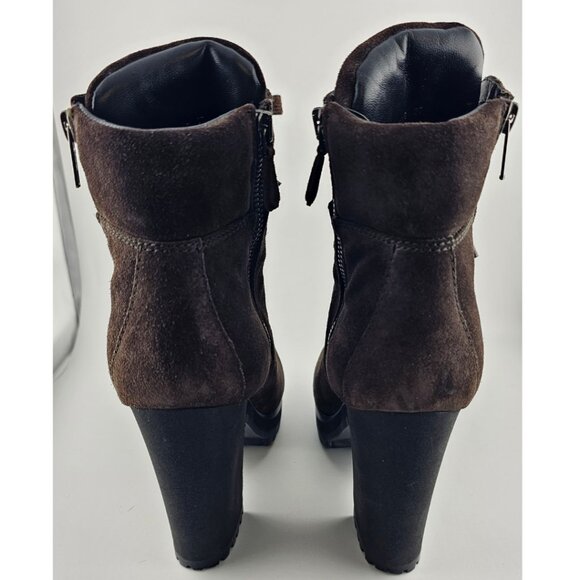 Prada Brown Suede Combat Ankle Boots Size 6.5 - Picture 2 of 13